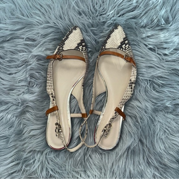 Coach snakeskin sling back point toe flats - Picture 2 of 7